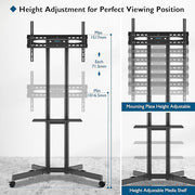 Moove 32" - 85" Double Pole Portable Display Trolley on Wheels Mobile Trolley Moove AVMounts