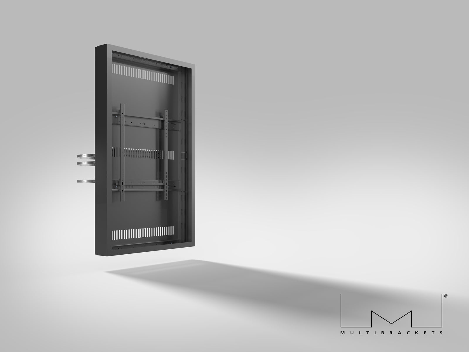 Multibrackets M Pro Series Enclosure 55" High Brightness Column Medium Black Signage Display Enclosures Multibrackets