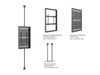Multibrackets M Pro Series Enclosure 55" High Brightness Floor to Ceiling Medium Black Signage Display Enclosures Multibrackets
