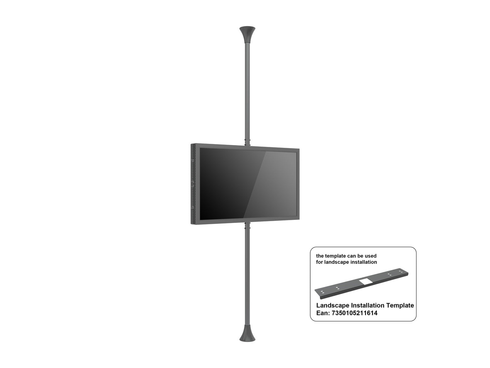 Multibrackets M Pro Series Enclosure 55" High Brightness Floor to Ceiling Medium Black Signage Display Enclosures Multibrackets