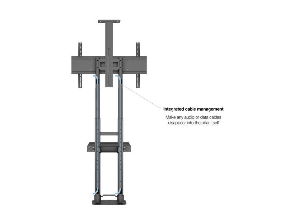 Multibrackets M Public Floormount Basic 180 Incl Shelf & Cameraholder | For 55" - 80" Screens