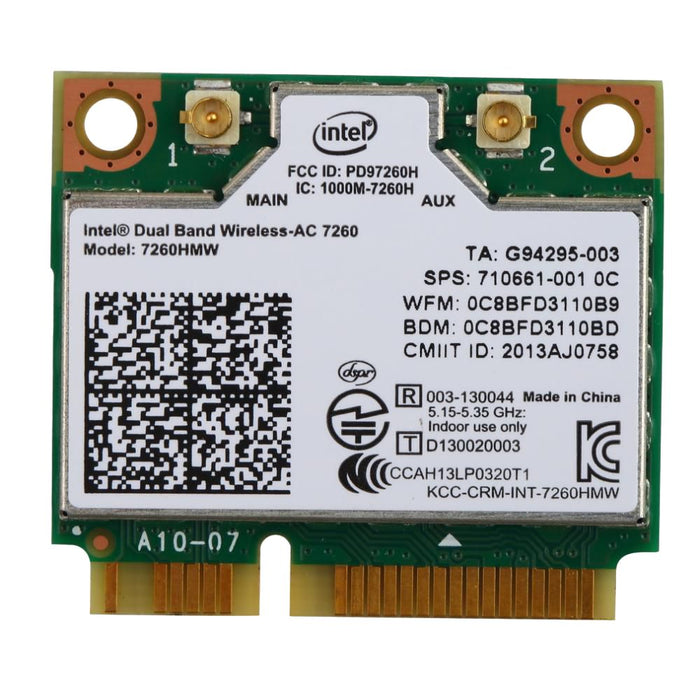 Intel Internal WLAN / Bluetooth 867 Mbit/s Network Card Network Card Intel