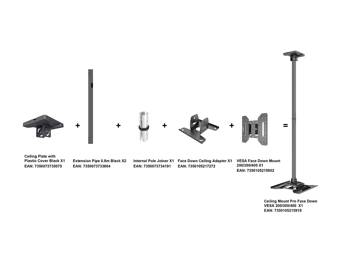 Multibrackets M Pro Series Face Down Ceiling Adapter | 7350105217272 Mounting Accessory Multibrackets