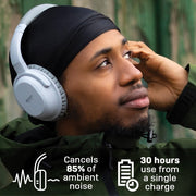 Lindy BNX-60 Wireless Active Noise Cancelling Headphones with aptX, Cool Grey Headset Lindy