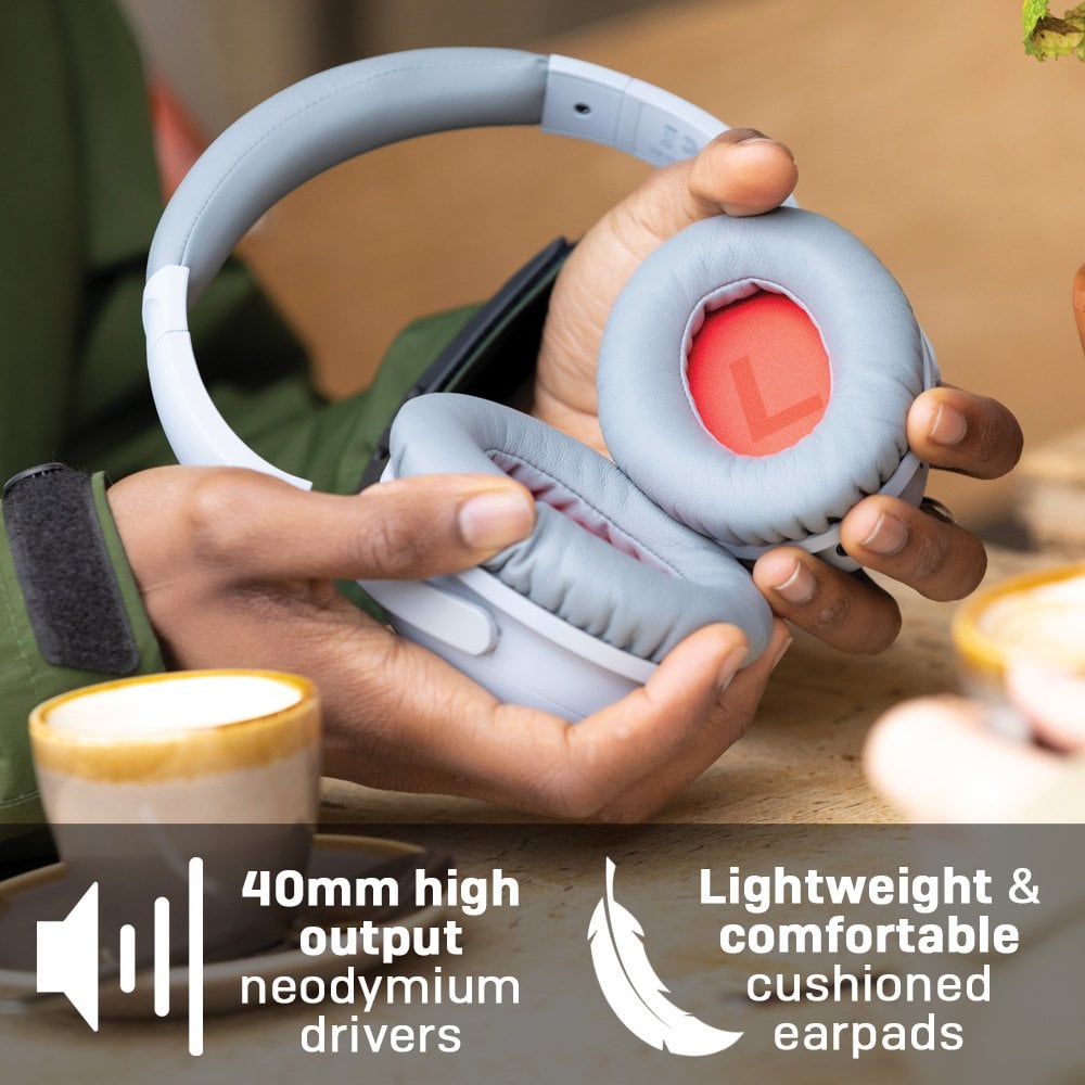Lindy BNX-60 Wireless Active Noise Cancelling Headphones with aptX, Cool Grey Headset Lindy