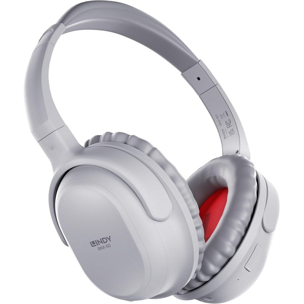 Lindy BNX-60 Wireless Active Noise Cancelling Headphones with aptX, Cool Grey Headset Lindy