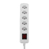Lindy 5-Way Swiss 3-Pin Mains Power Extension with Switch, White | 73167