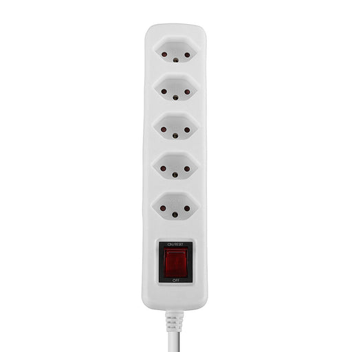 Lindy 5-Way Swiss 3-Pin Mains Power Extension with Switch, White | 73167 Lindy Power Strips Lindy