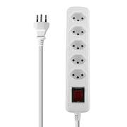 Lindy 5-Way Swiss 3-Pin Mains Power Extension with Switch, White | 73167 Power & Charging Lindy