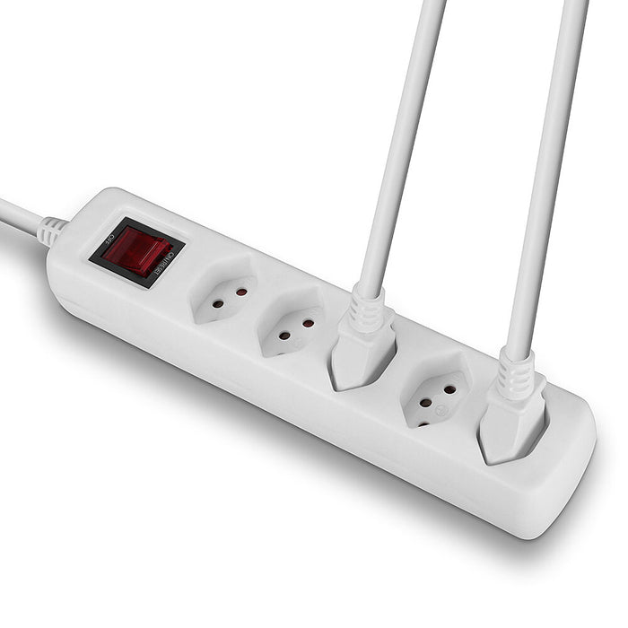 Lindy 5-Way Swiss 3-Pin Mains Power Extension with Switch, White | 73167 Lindy Power Strips Lindy