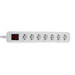 Lindy 7-Way Swiss 3-Pin Mains Power Extension With Switch, White | 73168