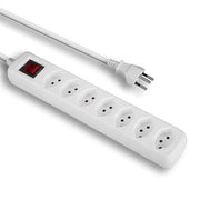 Lindy 7-Way Swiss 3-Pin Mains Power Extension With Switch, White | 73168 Power & Charging Lindy