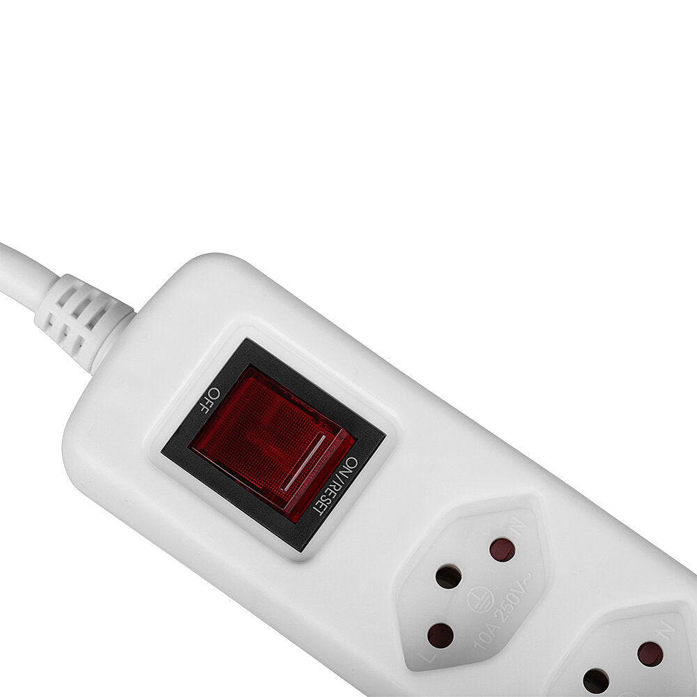 Lindy 7-Way Swiss 3-Pin Mains Power Extension With Switch, White | 73168 Power & Charging Lindy