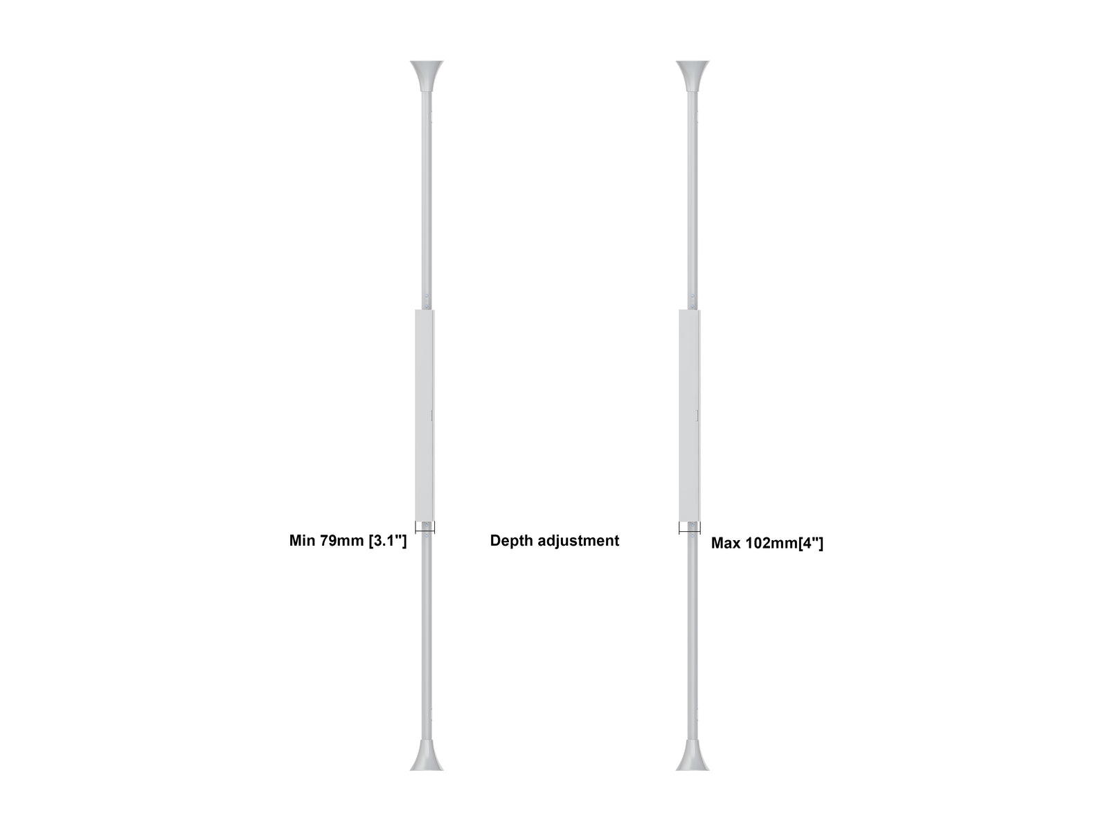 Multibrackets M Pro Series Enclosure 43" Floor to Ceiling Medium White Signage Display Enclosures Multibrackets