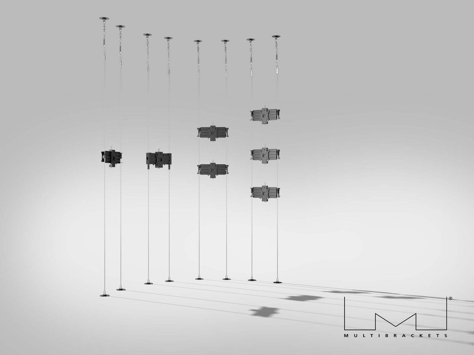 Multibrackets M Pro Wire MBC2U Dual Screen Floor to Ceiling Mount for 27"-32" Screens | 7340234811298 Floor to Ceiling Display Mount Multibrackets