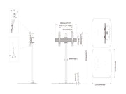 Multibrackets M Single Pole 1.5m Floor Stand For 32"-65" Screens | 7340234811526