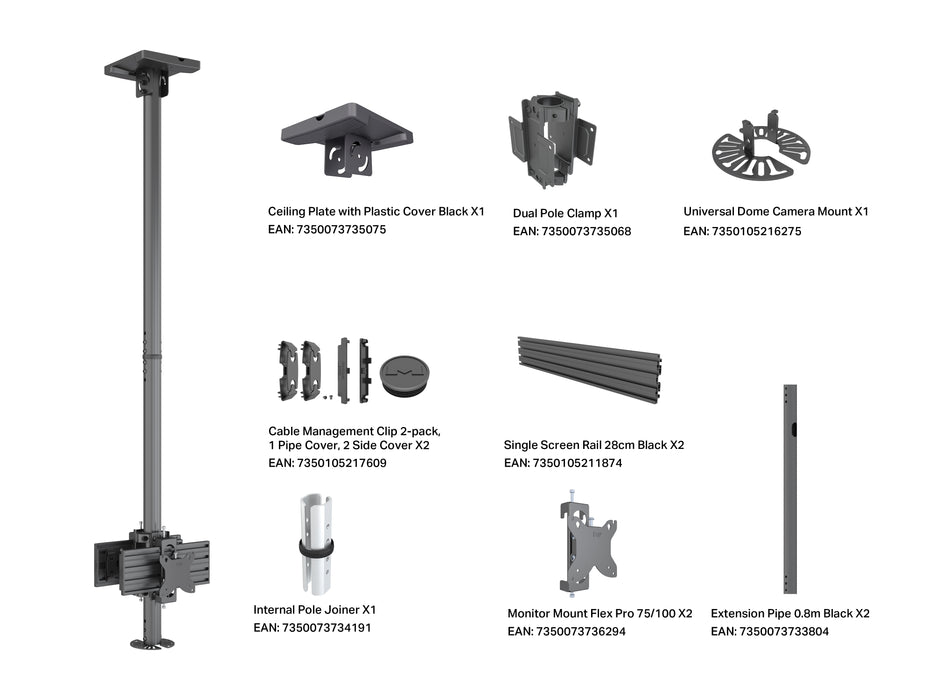 Multibrackets M Pro CCTV Ceiling Mount | 7340234811786