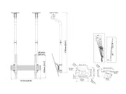 Multibrackets MBC1USDGC M Pro 1.5m Ceiling Mount For 40"-100" Displays | 7340234811915 Ceiling Mount Bracket Multibrackets
