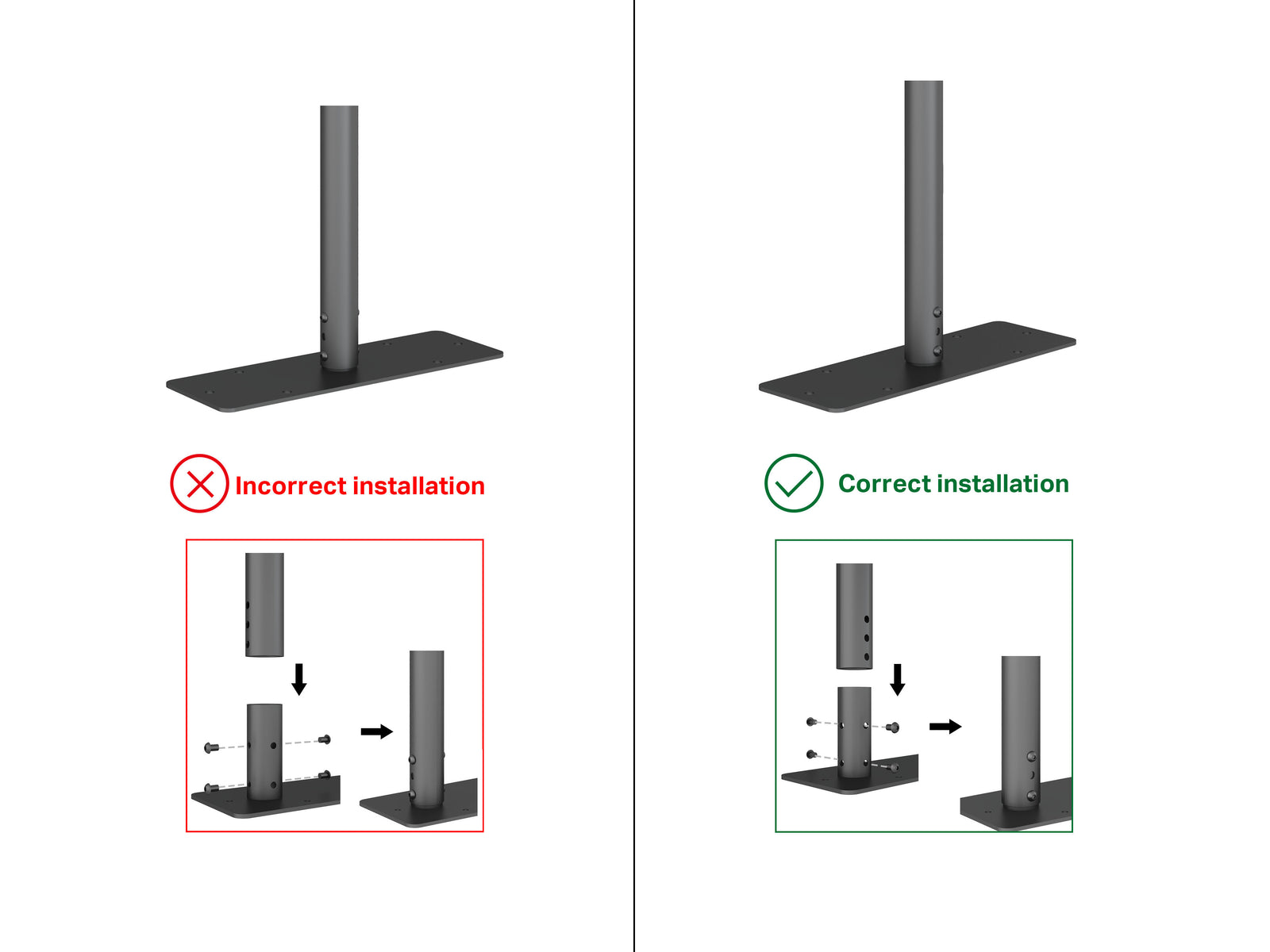 Multibrackets MBFW1U M Pro Floorstand to Wall Mount For 32"-65" Screens | 7340234812592