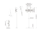 Multibrackets M Pro 1.5m Single Pole Floor Stand For 32"-65" Screens | 7340234813131