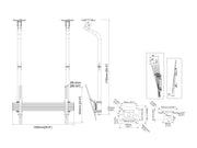 Multibrackets MBC1USDGC M Pro 1.5m Ceiling Mount 65"-115" Displays | 7340234813421 Ceiling Mount Bracket Multibrackets