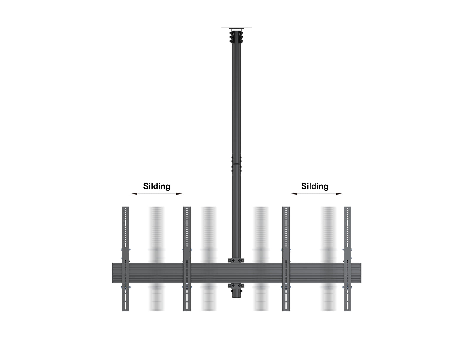 Multibrackets MBC2X1UP M Pro 1.5m 2-Screen Ceiling Mount For 40"-65" Screens | 7340234813971 Ceiling Mount Bracket Multibrackets