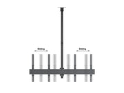 Multibrackets MBC2X1UP M Pro 1.5m 2-Screen Ceiling Mount For 40"-65" Screens | 7340234813971 Ceiling Mount Bracket Multibrackets