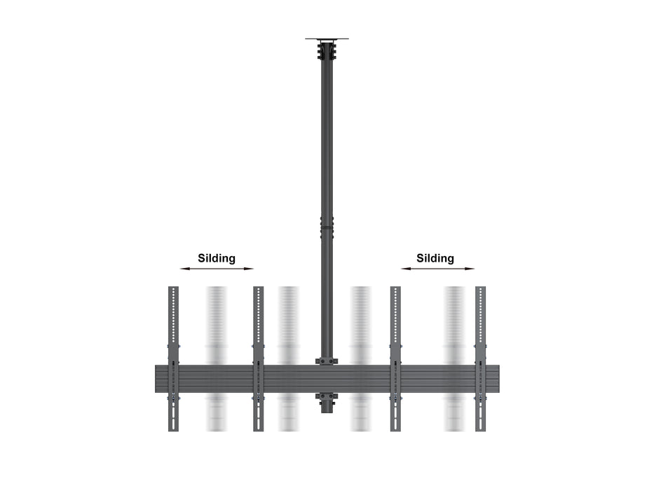 Multibrackets MBC2X1UP M Pro 1.5m 2-Screen Ceiling Mount For 40"-65" Screens | 7340234813971