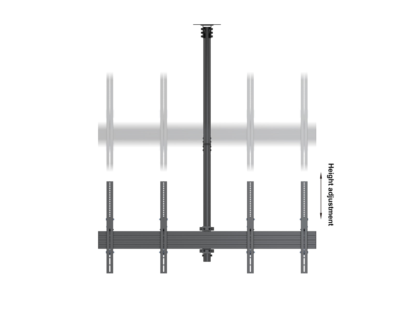 Multibrackets MBC2X1UP M Pro 1.5m 2-Screen Ceiling Mount For 40"-65" Screens | 7340234813971 Ceiling Mount Bracket Multibrackets