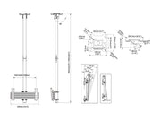 Multibrackets MBC1UT M Pro 1.5m Ceiling Mount For 24"-42" Screens | 7340234814152 Ceiling Mount Bracket Multibrackets