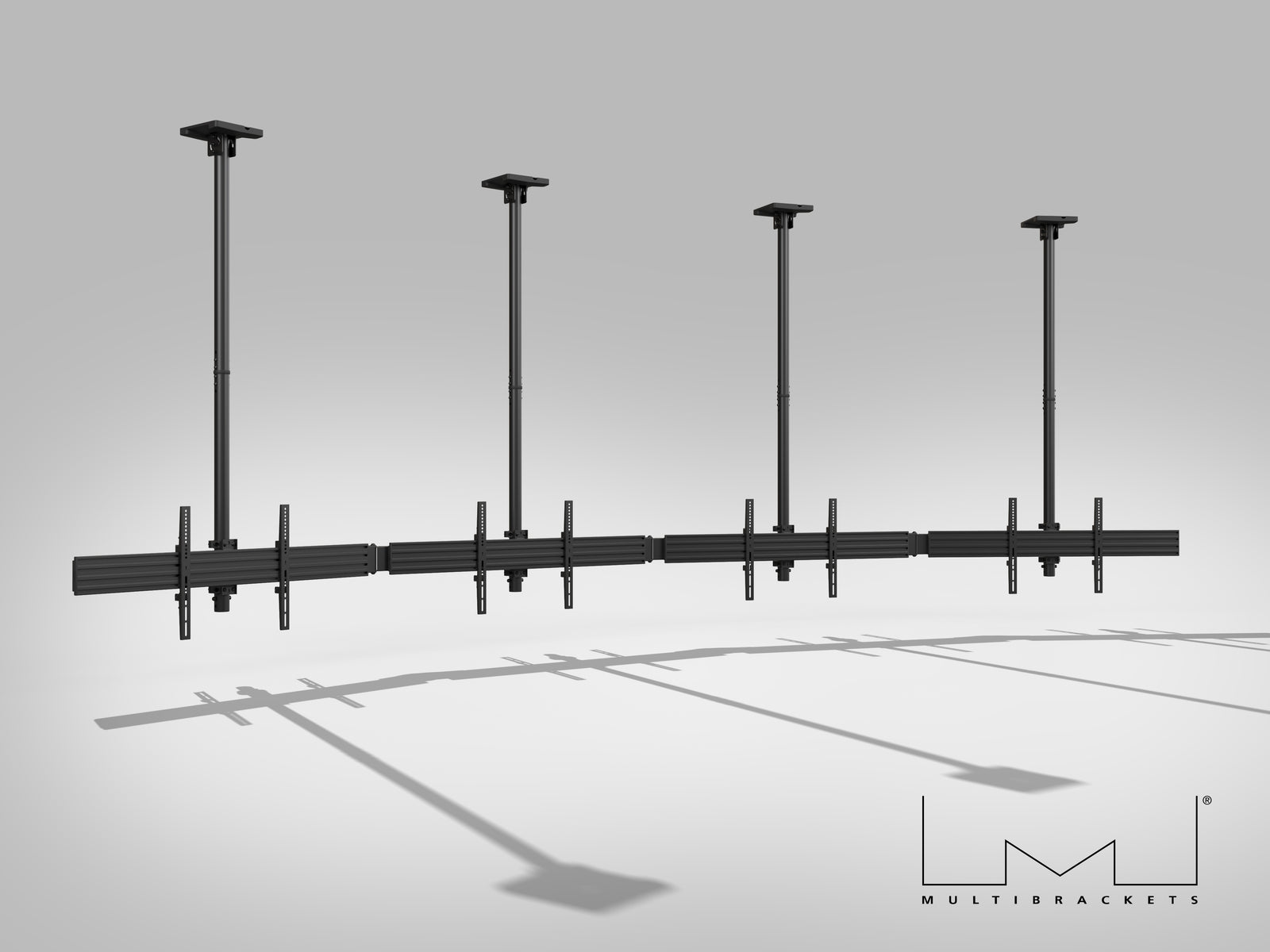 Multibrackets MBC4X1U M Pro 1.5m 4-Screen Curved Ceiling Mount For 40"-65" Screens | 7340234814282 Ceiling Mount Bracket Multibrackets