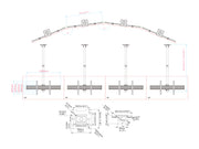 Multibrackets MBC4X1U M Pro 1.5m 4-Screen Curved Ceiling Mount For 40"-65" Screens | 7340234814282 Ceiling Mount Bracket Multibrackets