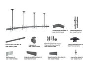 Multibrackets MBC4X1U M Pro 1.5m 4-Screen Curved Ceiling Mount For 40"-65" Screens | 7340234814282 Ceiling Mount Bracket Multibrackets