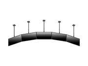 Multibrackets MBC5X1U M Pro 1.5m 5-Screen Curved Ceiling Mount For 40"-65" Screens | 7340234814299 Ceiling Mount Bracket Multibrackets