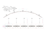 Multibrackets MBC5X1U M Pro 1.5m 5-Screen Curved Ceiling Mount For 40"-65" Screens | 7340234814299 Ceiling Mount Bracket Multibrackets