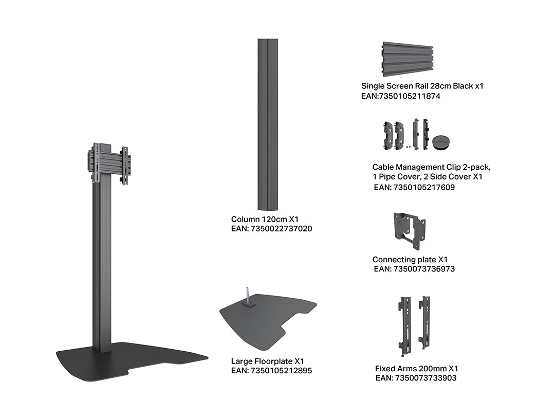 Multibrackets M Column Pro 120 Digital Signage Floor Stand - VESA 200x200 | 7340234816699 Floor Stand Multibrackets