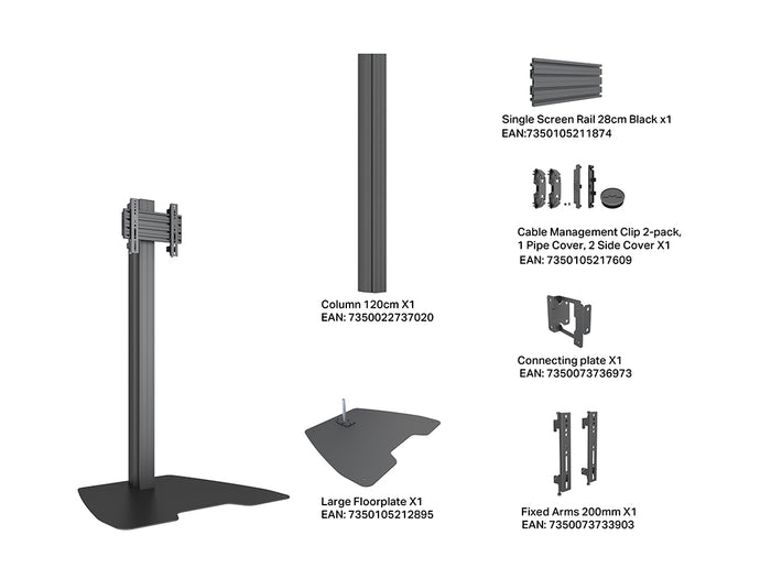 Multibrackets M Column Pro 120 Digital Signage Floor Stand - VESA 200x200 | 7340234816699 Floor Stand Multibrackets
