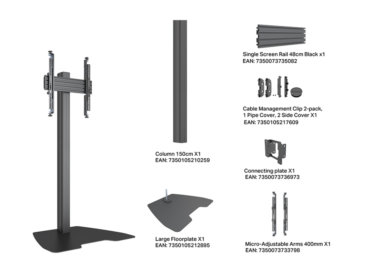 Multibrackets M Column Pro 150 Digital Signage Floor Stand - VESA 400x400 | 7340234816736 Floor Stand Multibrackets