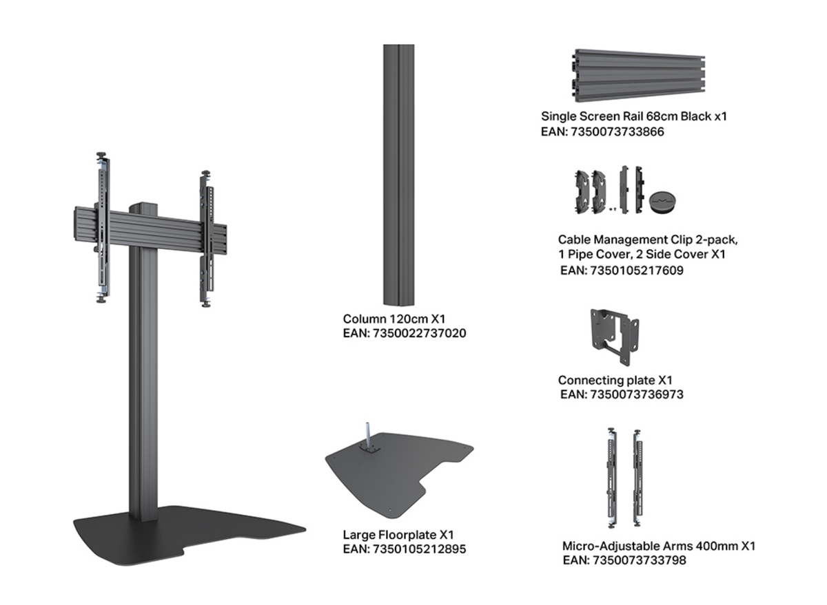 Multibrackets M Column Pro 120 Digital Signage Floor Stand - VESA 600x400 | 7340234816743 Floor Stand Multibrackets