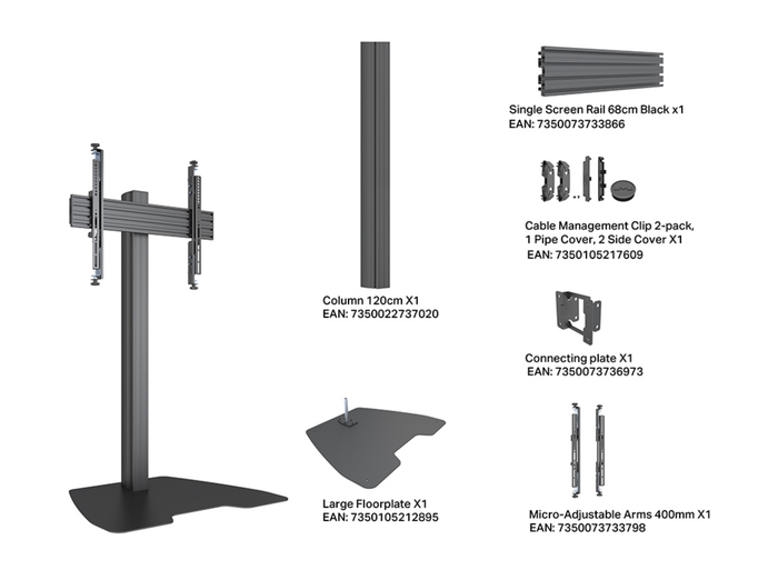 Multibrackets M Column Pro 120 Digital Signage Floor Stand - VESA 600x400 | 7340234816743 Floor Stand Multibrackets