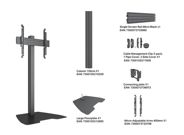 Multibrackets M Column Pro 150 Digital Signage Floor Stand - VESA 600x400 | 7340234816750 Floor Stand Multibrackets