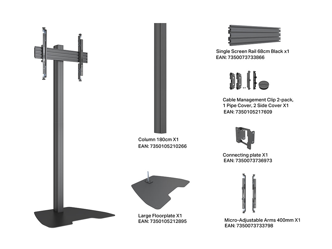 Multibrackets M Column Pro 180 Digital Signage Floor Stand - VESA 600x400 | 7340234816767 Floor Stand Multibrackets
