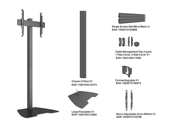 Multibrackets M Column Pro 270 Digital Signage Floor Stand - VESA 600x400 | 7340234816774 Floor Stand Multibrackets