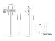 Multibrackets M Column Pro 270 Digital Signage Floor Stand - VESA 600x400 | 7340234816774 Floor Stand Multibrackets