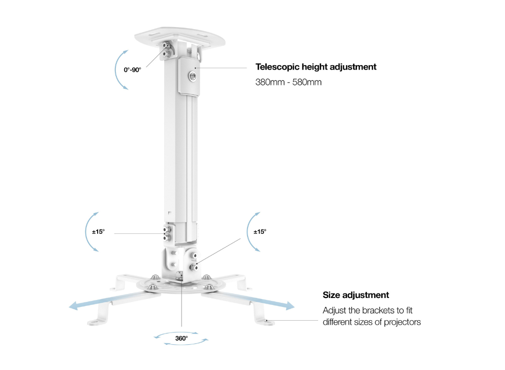 Multibrackets M Universal Projector Ceiling Mount I | 7350022730311 Projector Mount Multibrackets