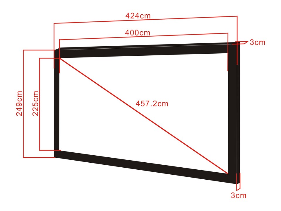 Multibrackets Framed Projection Screen Deluxe 180" 16:9 Matte White – Black Velvet Frame | 7350022733640