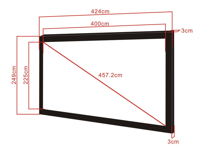 Multibrackets Framed Projection Screen Deluxe 180" 16:9 Matte White – Black Velvet Frame | 7350022733640 Framed Projection Screen Multibrackets