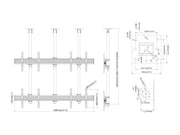 Multibrackets MBC2X2U M Pro 3m 4-Screen Ceiling Mount For 75"-100" Screens | 7350022733923 Ceiling Mount Bracket Multibrackets