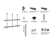 Multibrackets MBC2X2U M Pro 3m 4-Screen Ceiling Mount For 75"-100" Screens | 7350022733923 Ceiling Mount Bracket Multibrackets