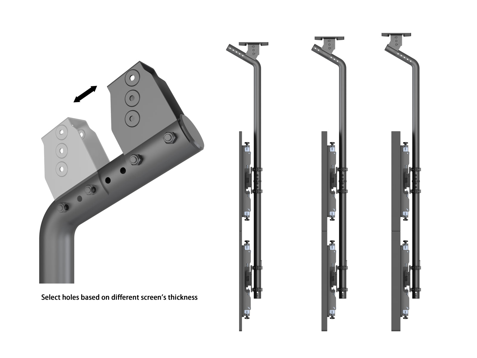 Multibrackets MBC2X2UGC M Pro 3m 4-Screen Ceiling Mount For 75"-100" Screens | 7350022733930 Ceiling Mount Bracket Multibrackets